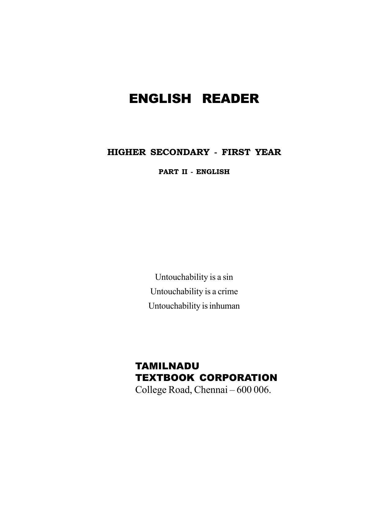 English Reader Coursebook Class 11